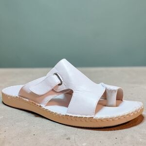 Majestic Collection Men's White Leather Sandals